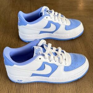 Nike Kids Air Force 1 Shoes - White/Royal Pulse